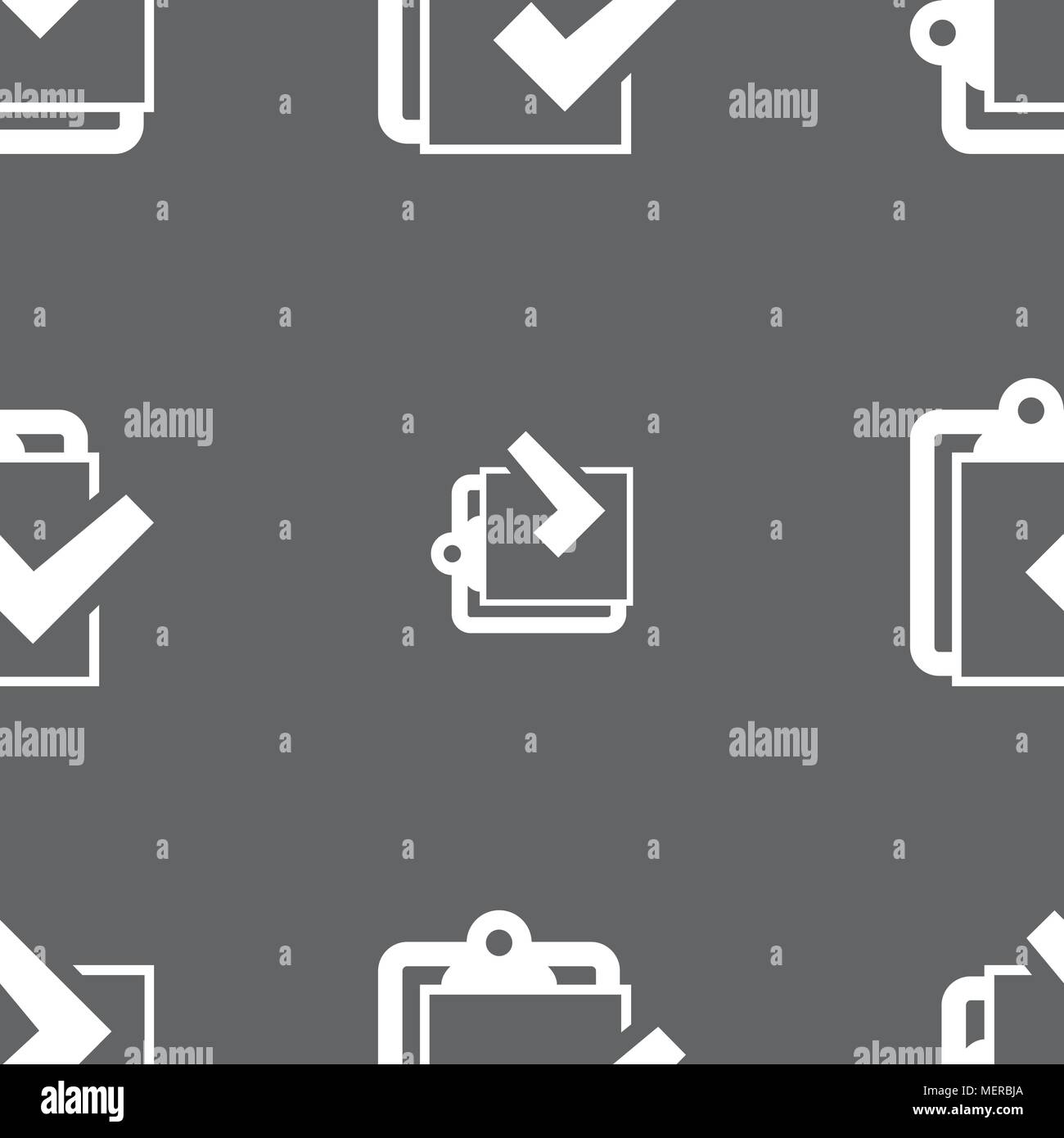 Edit document sign icon. Seamless pattern on a gray background. Vector ...