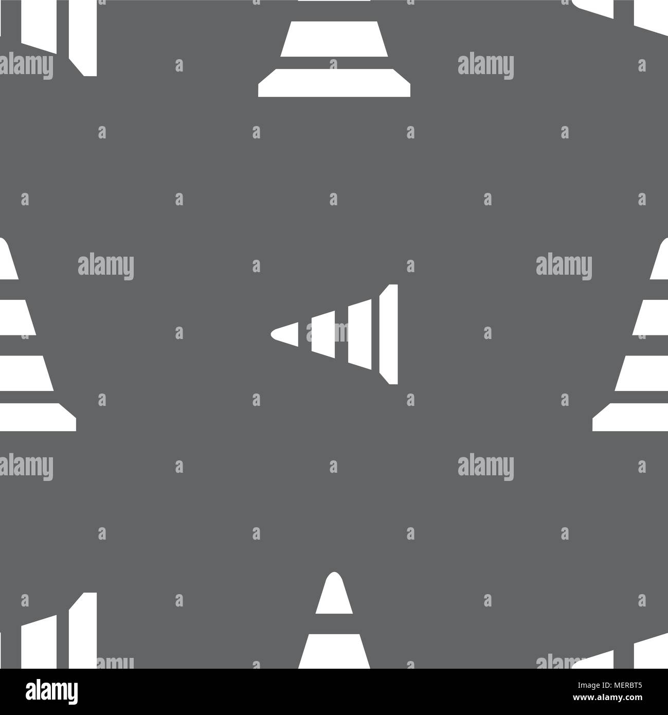 road cone icon. Seamless pattern on a gray background. Vector ...