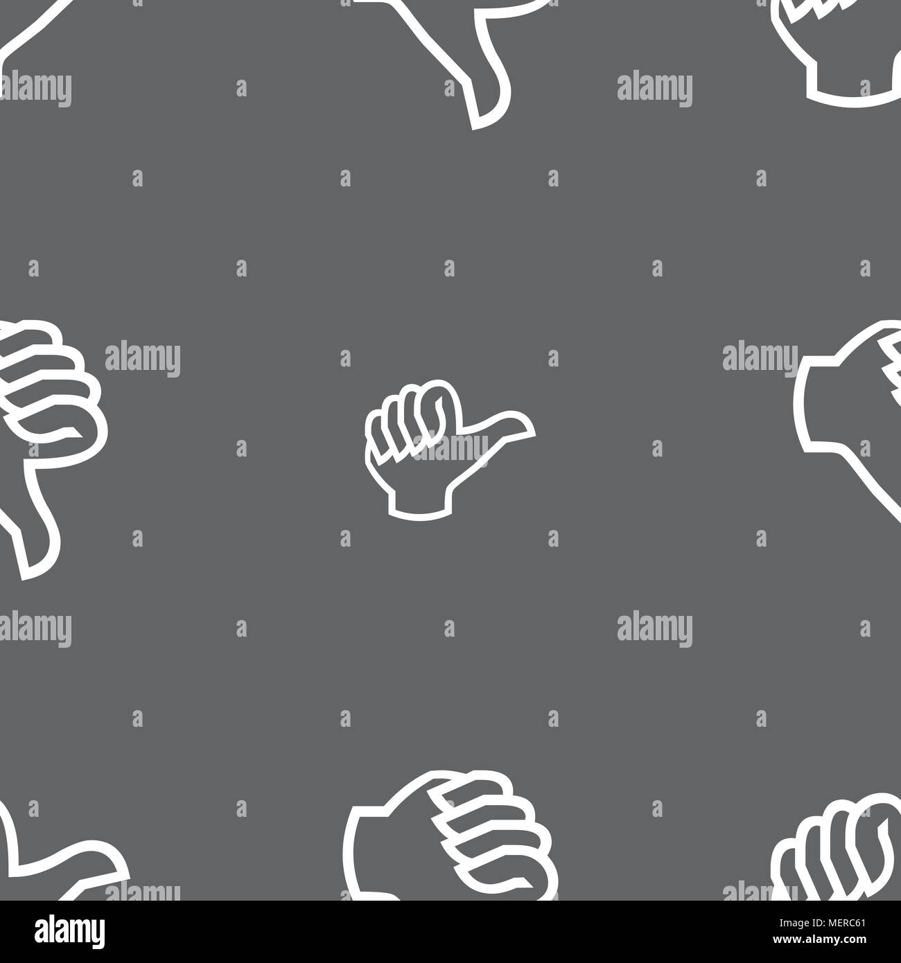 Dislike sign icon. Thumb down sign. Hand finger down symbol. Seamless ...