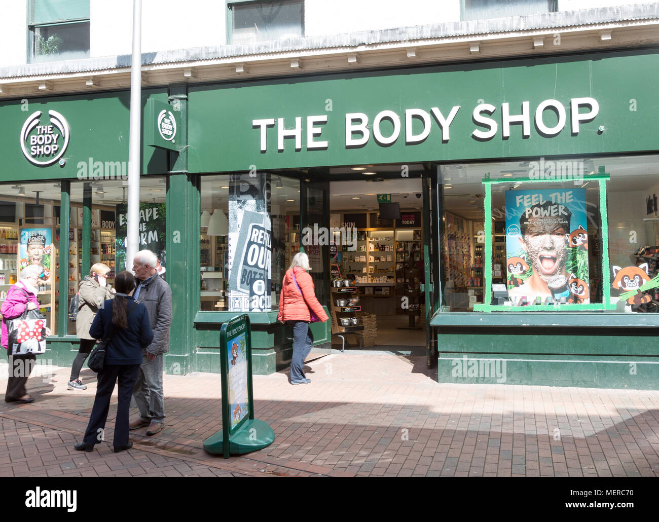 The Body Shop shoppers walking in street, Tavern Street, Ipswich