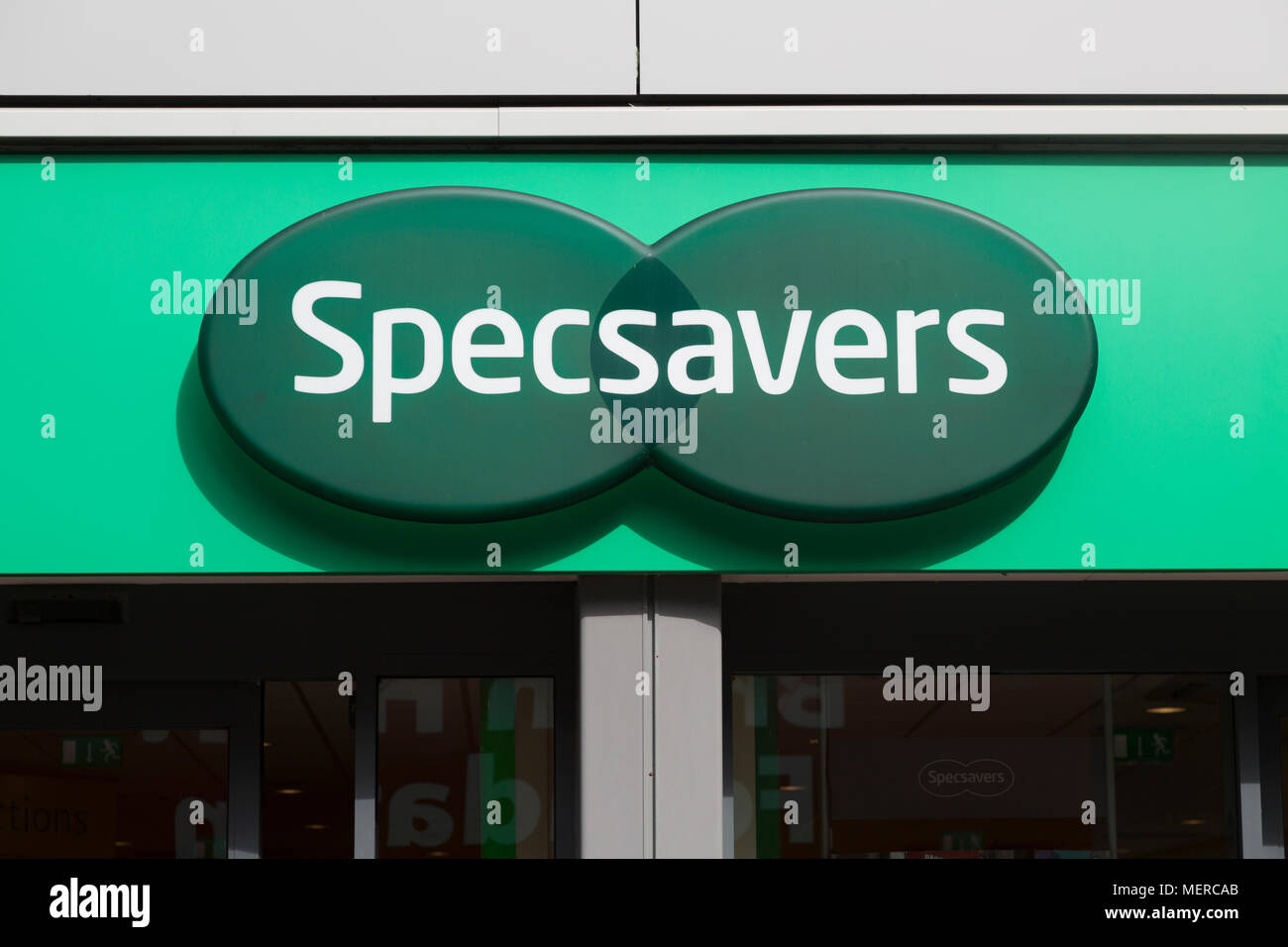 Close up Specsavers opticians shop Ipswich, Suffolk, England, UK Stock Photo
