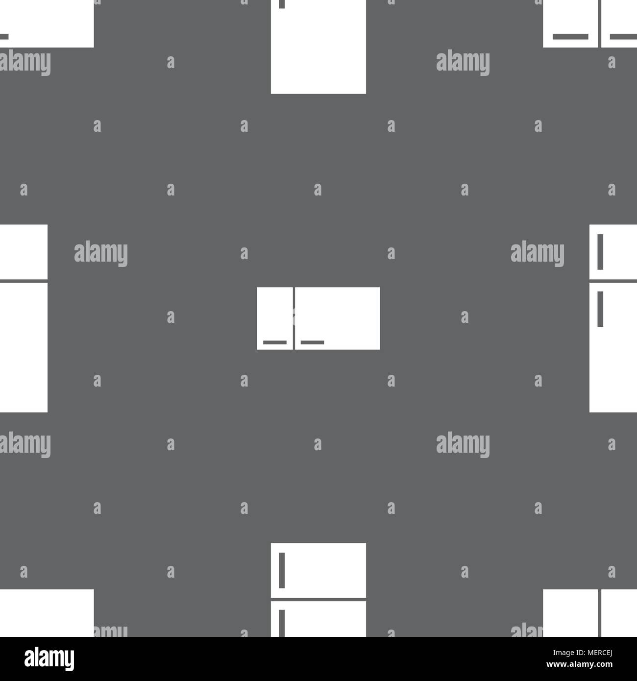 Refrigerator icon sign. Seamless pattern on a gray background. Vector illustration Stock Vector
