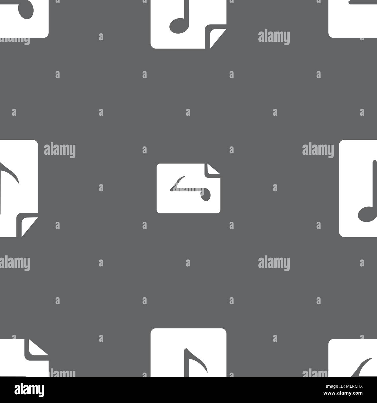 Audio, MP3 file icon sign. Seamless pattern on a gray background. Vector illustration Stock Vector