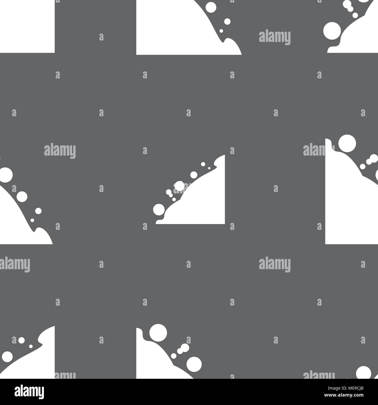 Rockfall icon. Seamless pattern on a gray background. Vector illustration Stock Vector