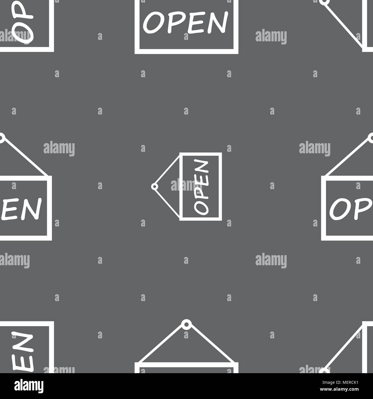 open icon sign. Seamless pattern on a gray background. Vector ...