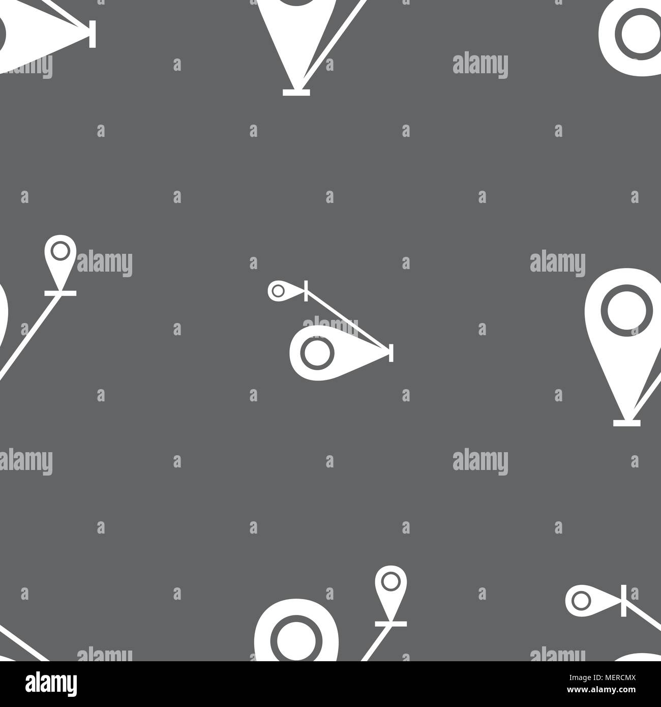 Map pointer icon sign. Seamless pattern on a gray background. Vector ...