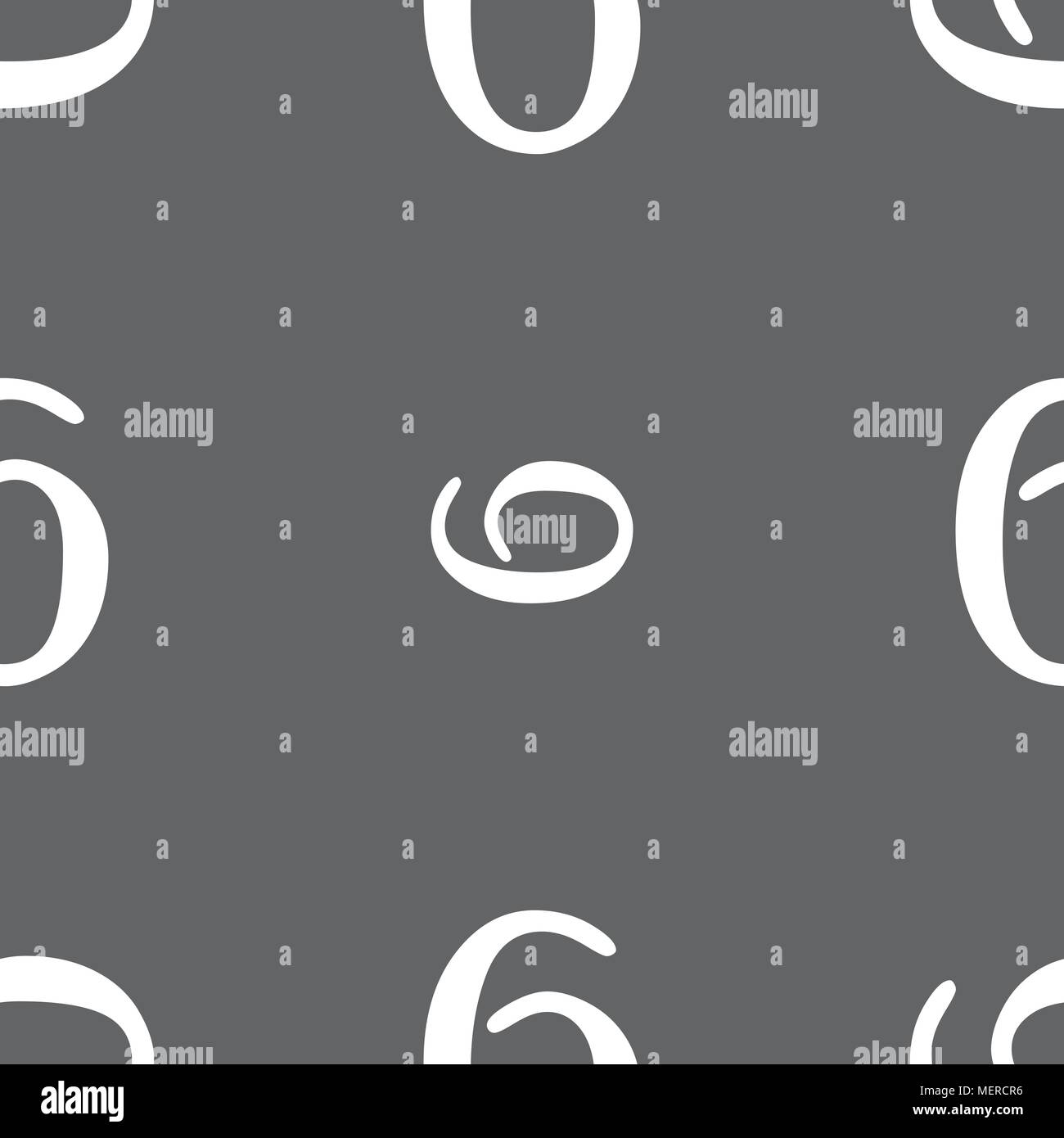 number six icon sign. Seamless pattern on a gray background. Vector ...