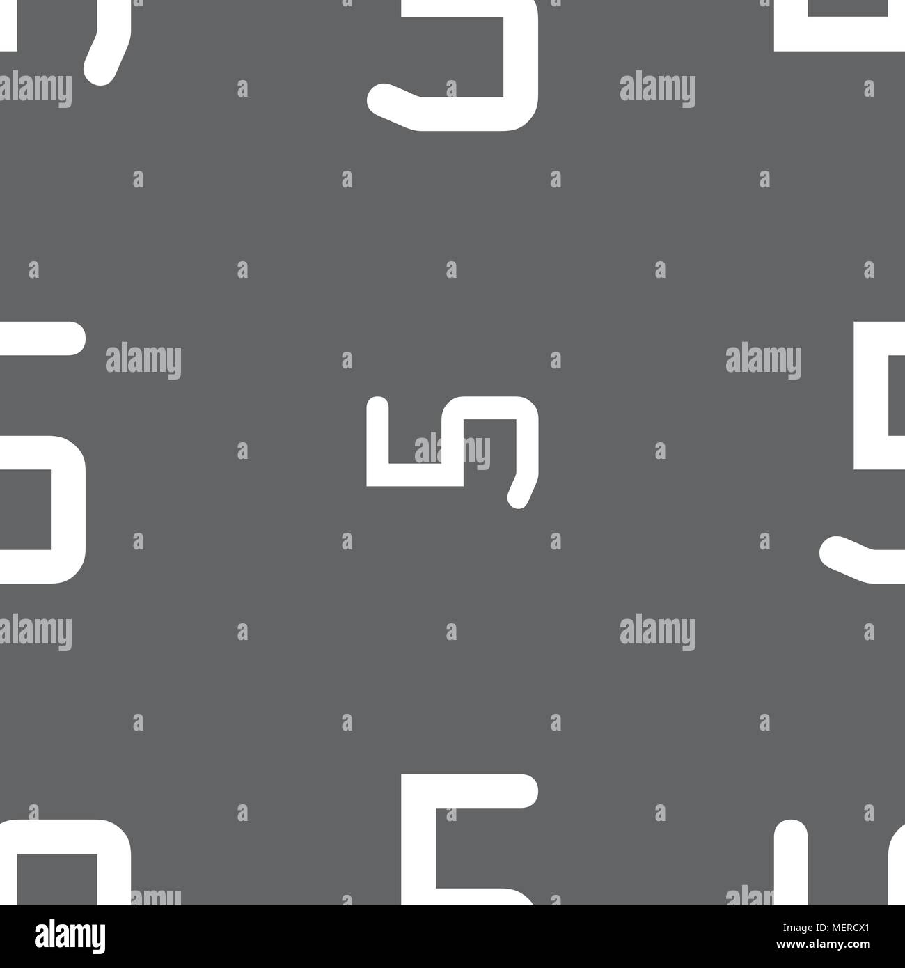 number five icon sign. Seamless pattern on a gray background. Vector ...