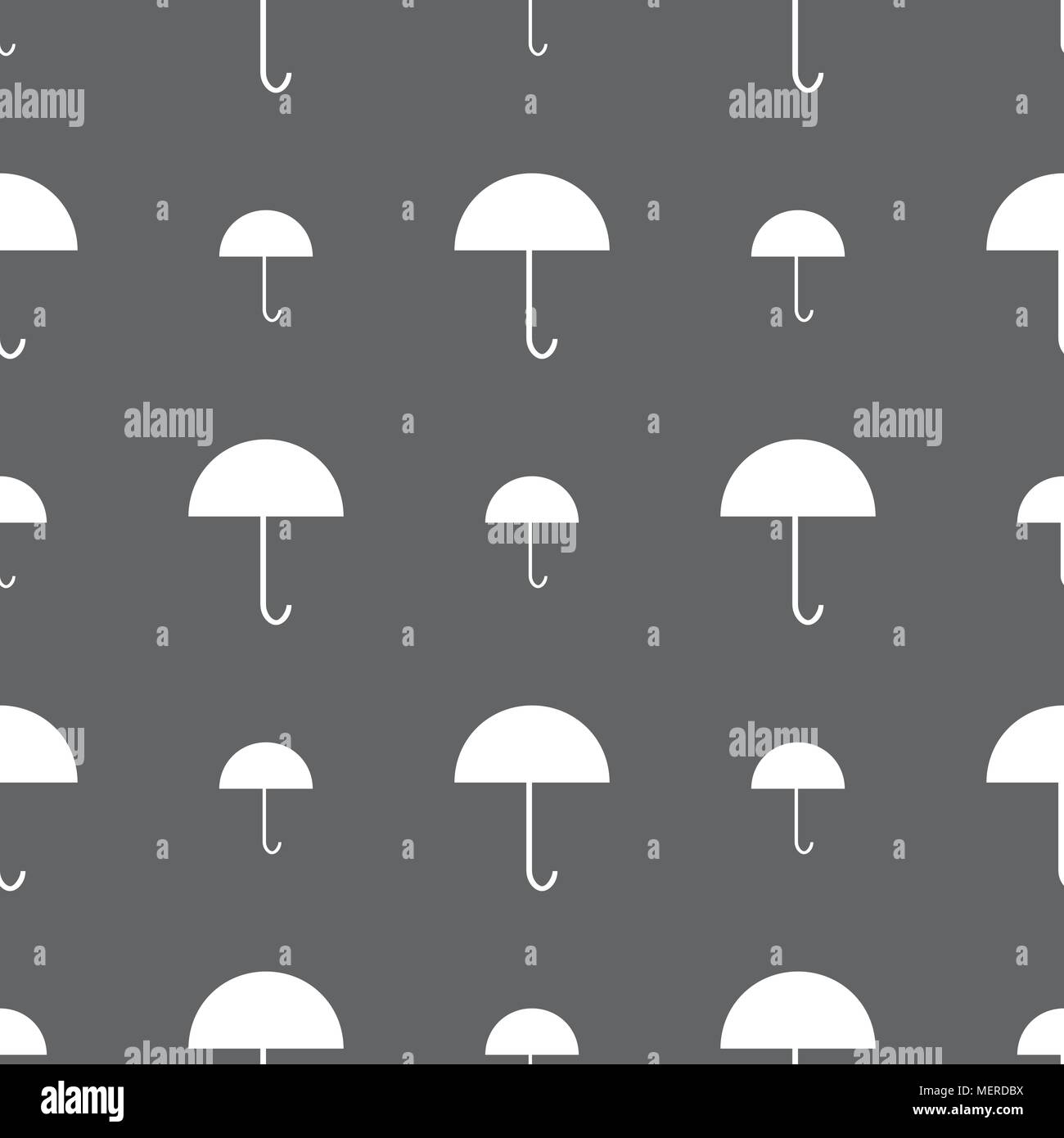 Umbrella sign icon. Rain protection symbol. Seamless pattern on a gray ...
