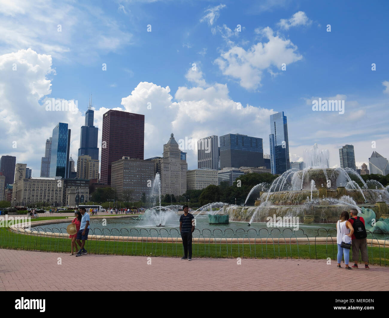 The Buckingham Fountain, Grant Park, Chicago, Illinois, USA Stock Photo