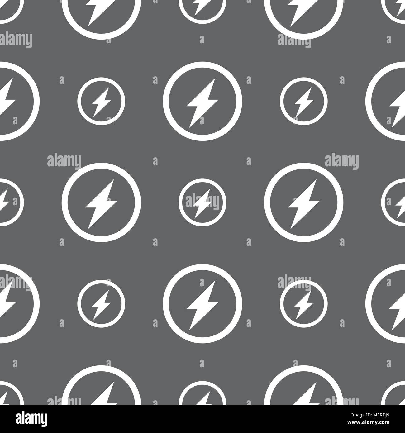 Photo flash sign icon. Lightning symbol. Seamless pattern on a gray ...
