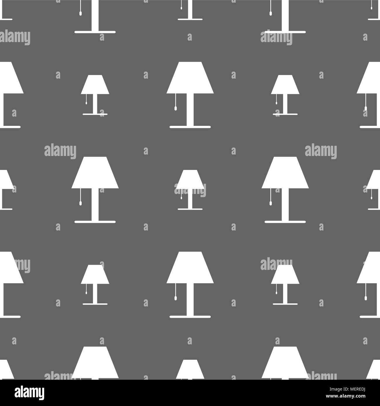 Lamp icon sign. Seamless pattern on a gray background. Vector illustration Stock Vector