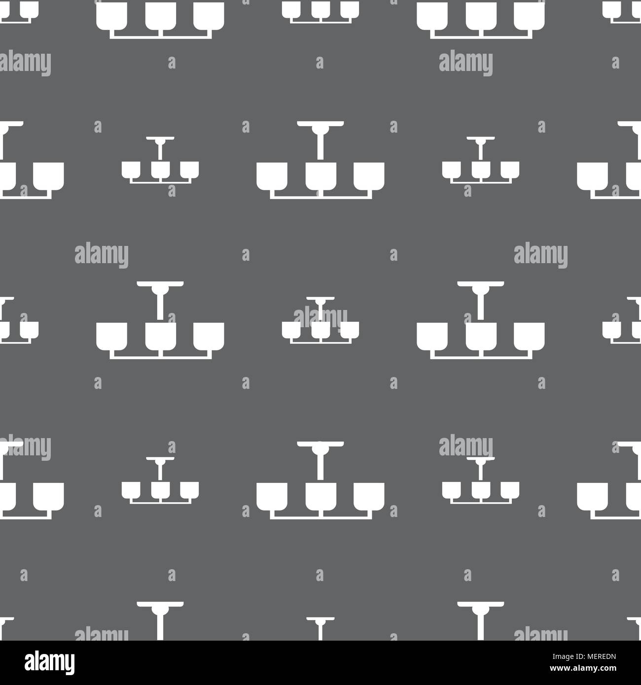 Chandelier Light Lamp icon sign. Seamless pattern on a gray ... Chandelier Light Lamp icon sign. Seamless pattern on a gray ...