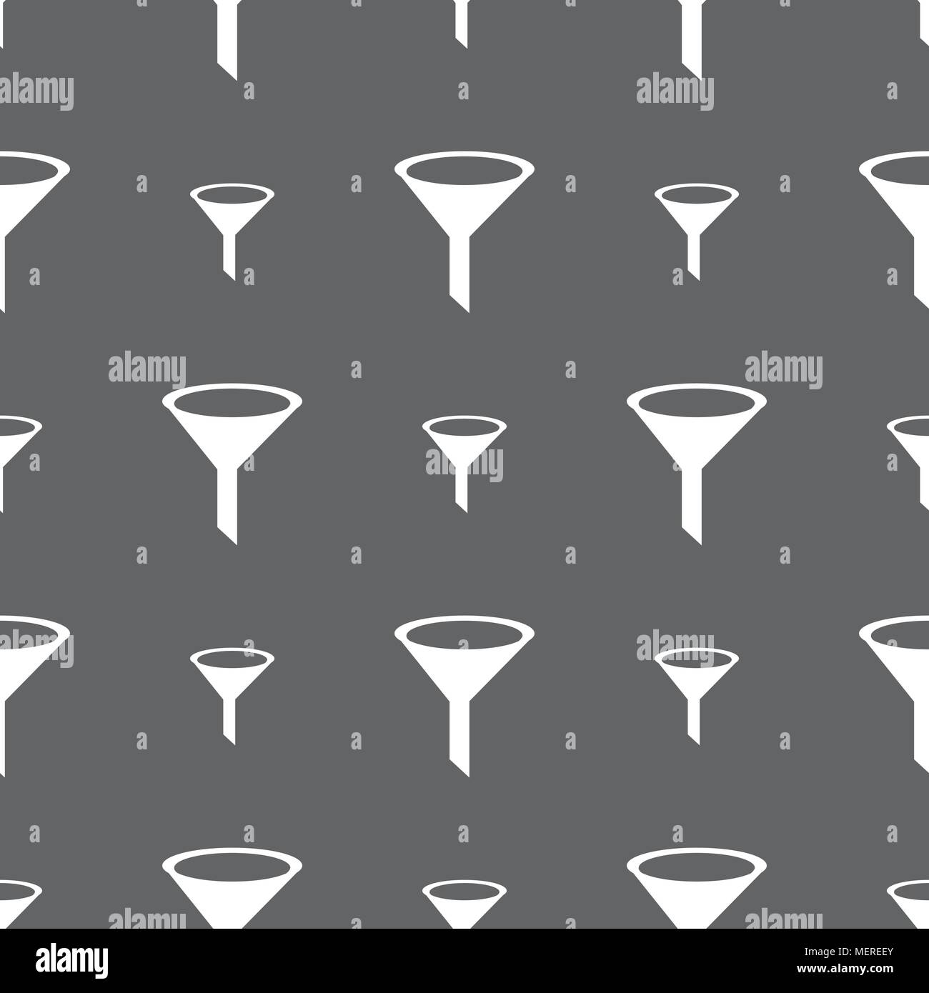 Funnel icon sign. Seamless pattern on a gray background. Vector ...