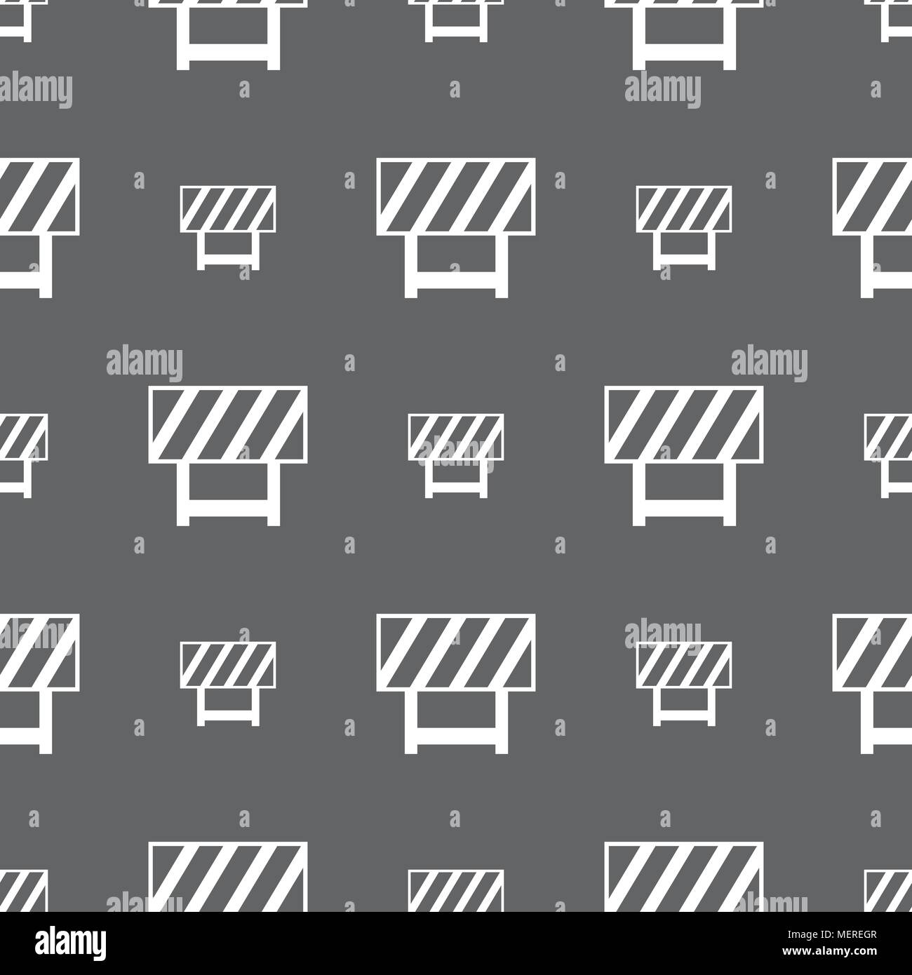 road barrier icon sign. Seamless pattern on a gray background. Vector ...