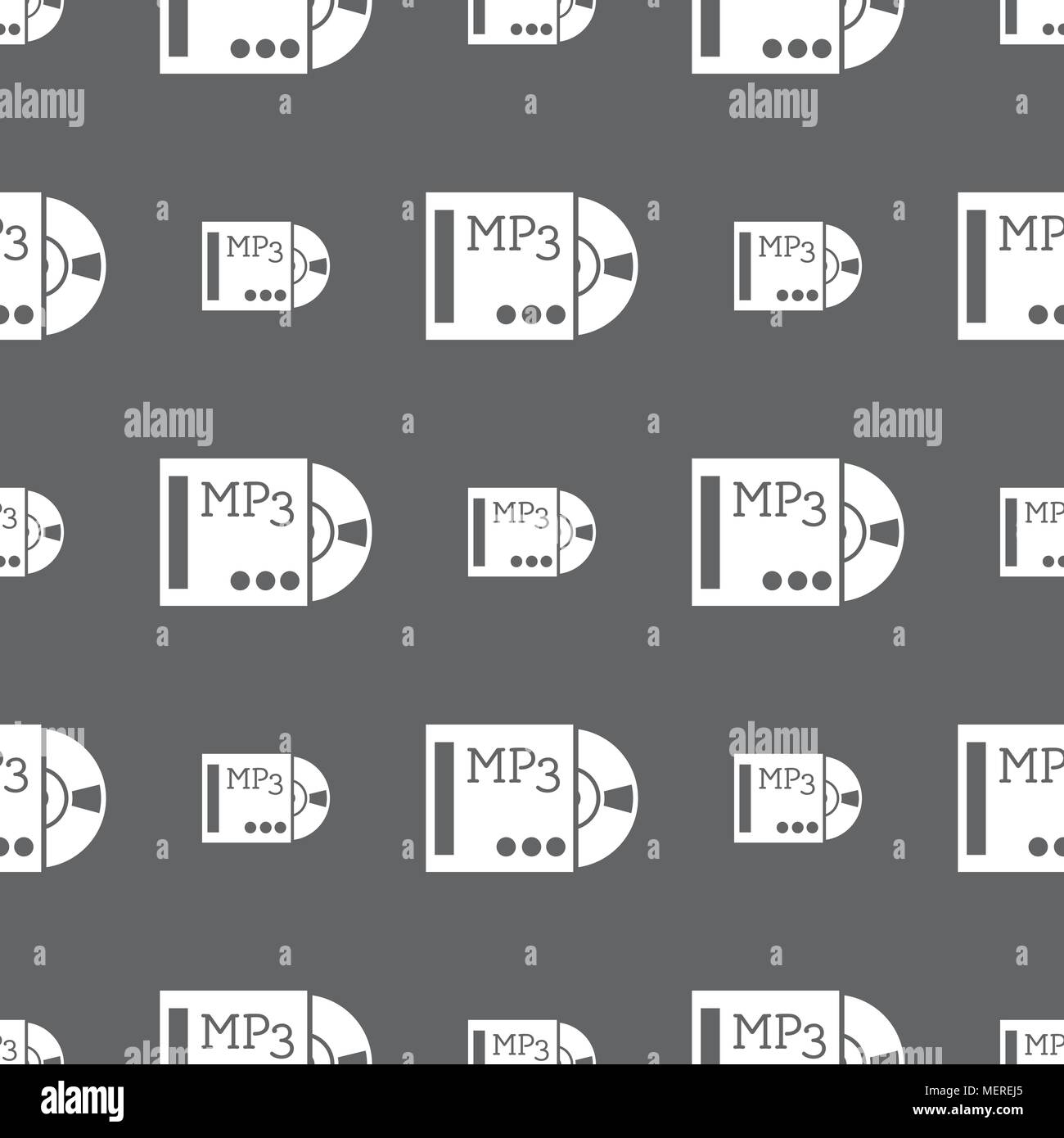 mp3 player icon sign. Seamless pattern on a gray background. Vector illustration Stock Vector