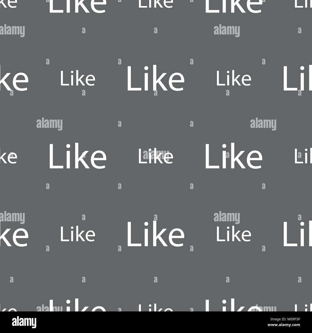 Like sign icon. Seamless pattern on a gray background. Vector ...