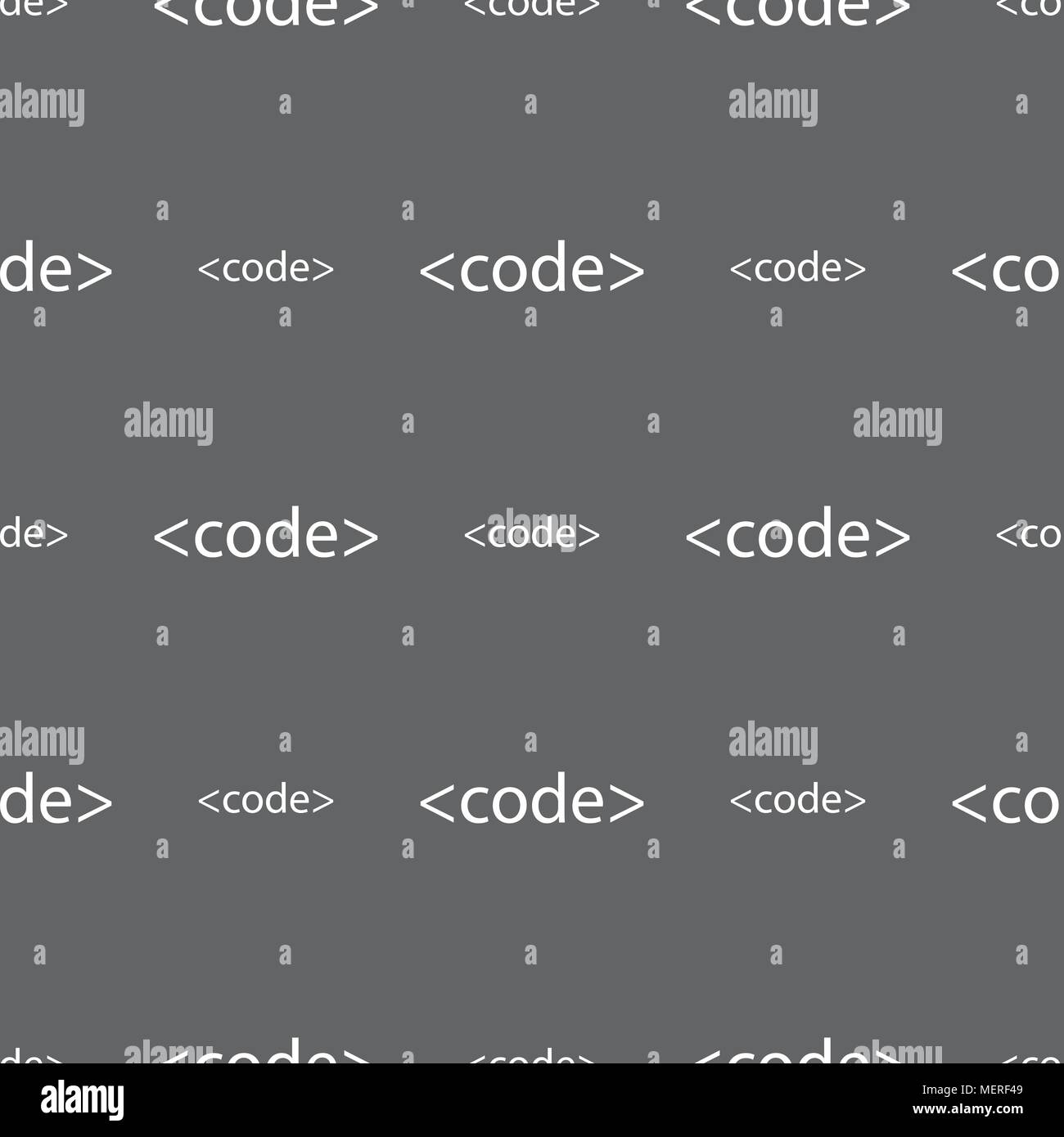Code sign icon. Programming language symbol. Seamless pattern on a gray ...