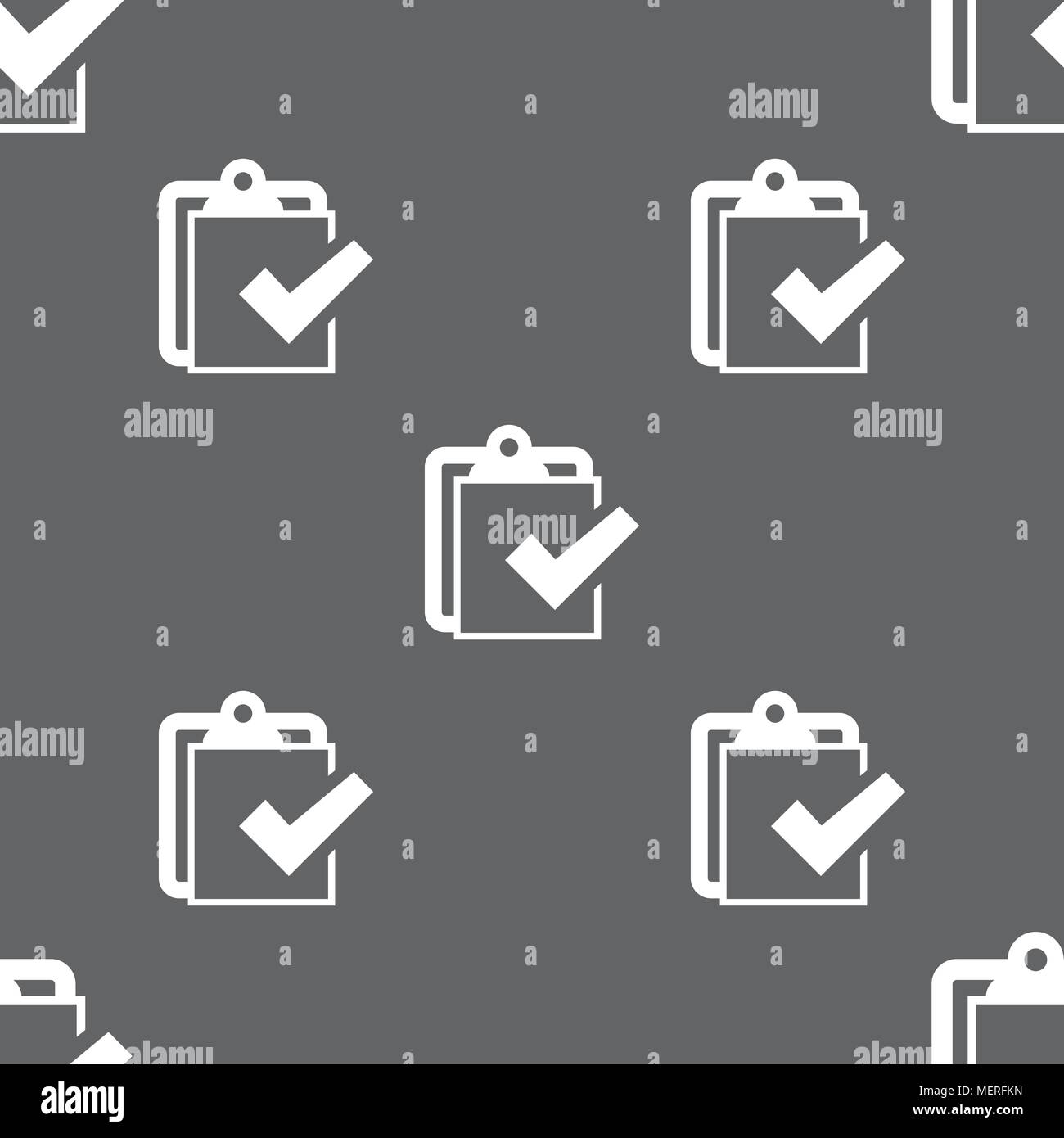 Edit document sign icon. Seamless pattern on a gray background. Vector ...