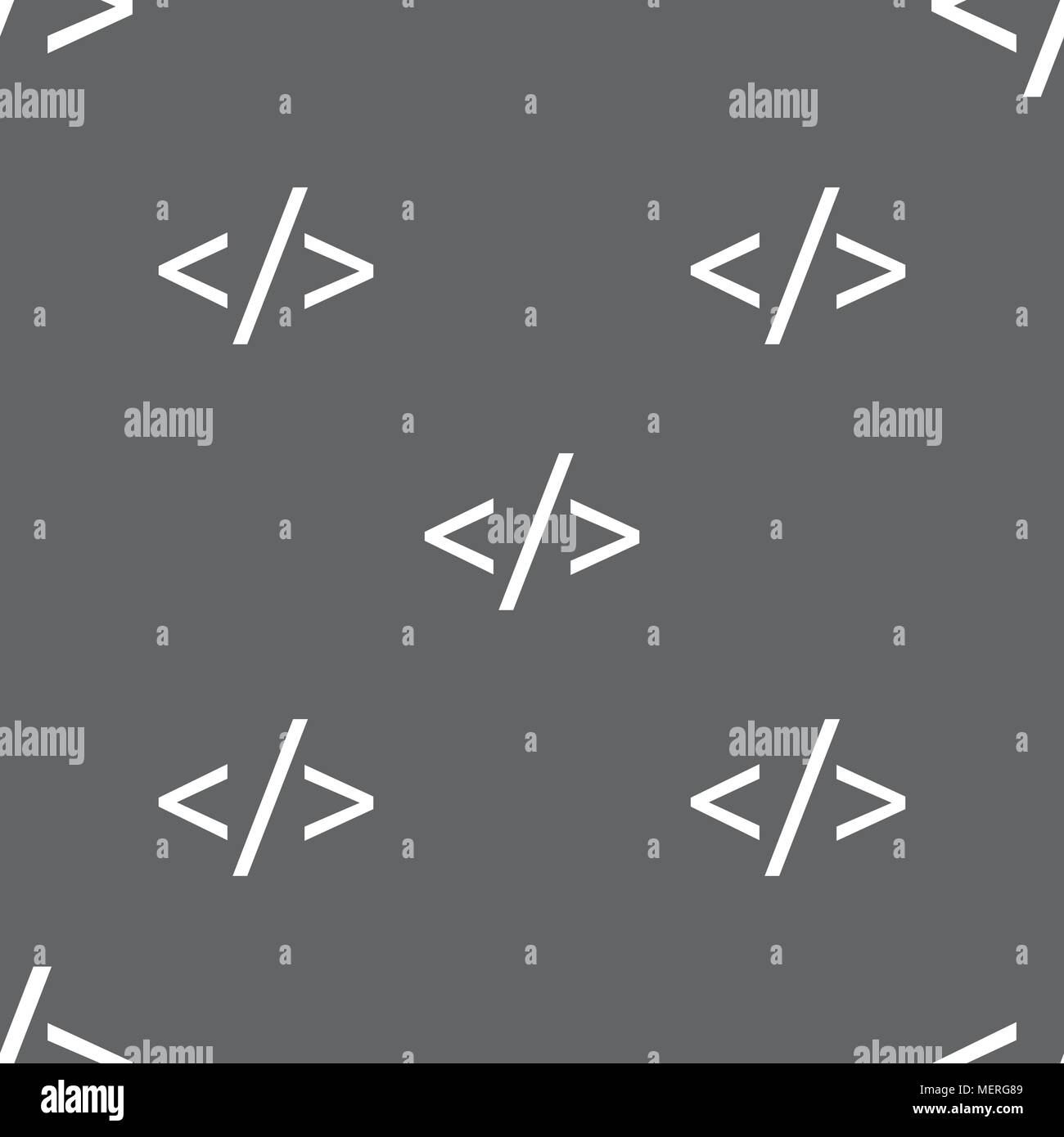 Code sign icon. Programming language symbol. Seamless pattern on a gray ...