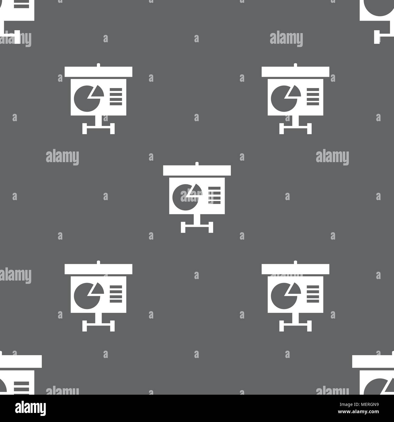 Graph icon sign. Seamless pattern on a gray background. Vector ...