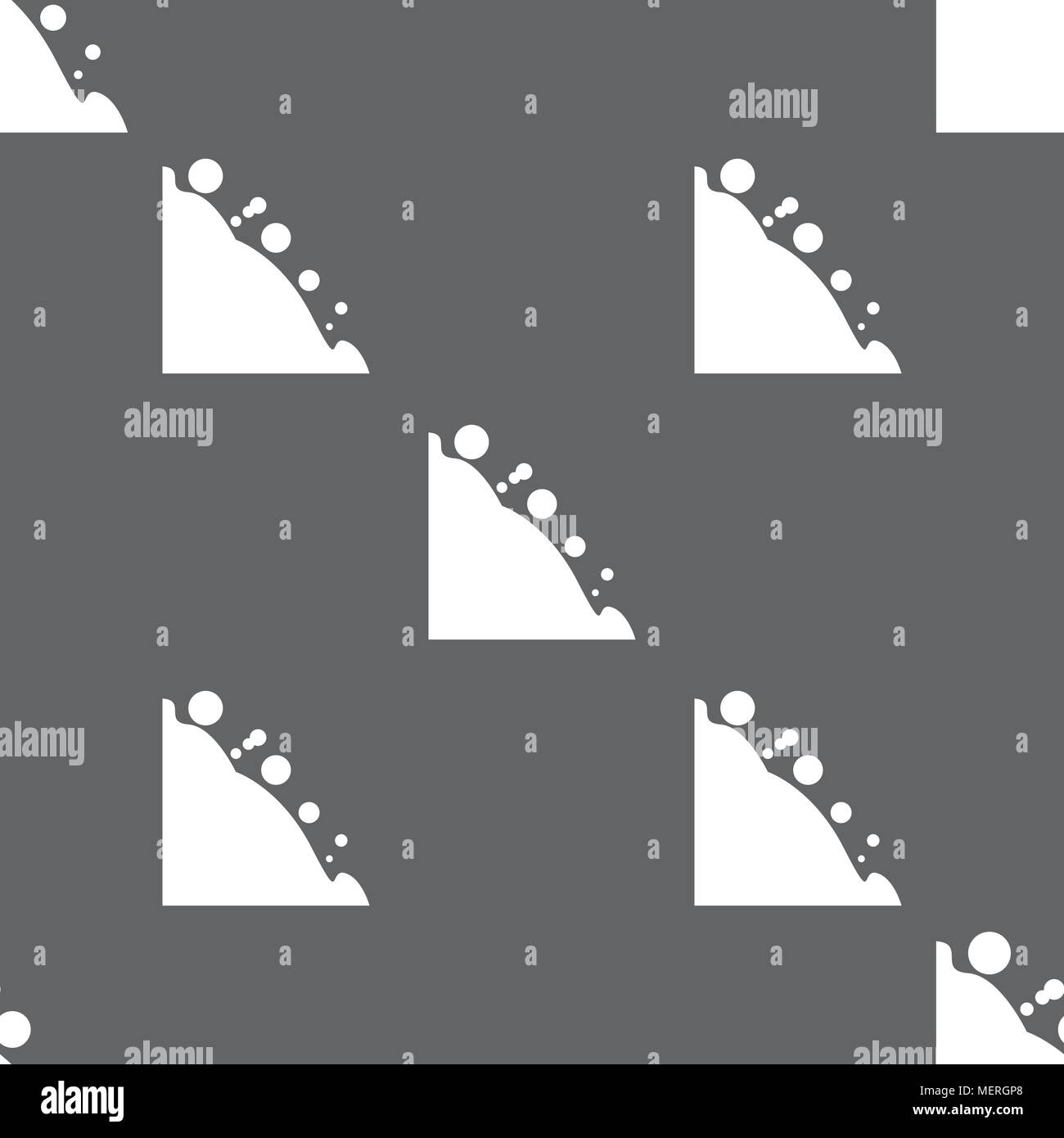 Rockfall icon. Seamless pattern on a gray background. Vector illustration Stock Vector