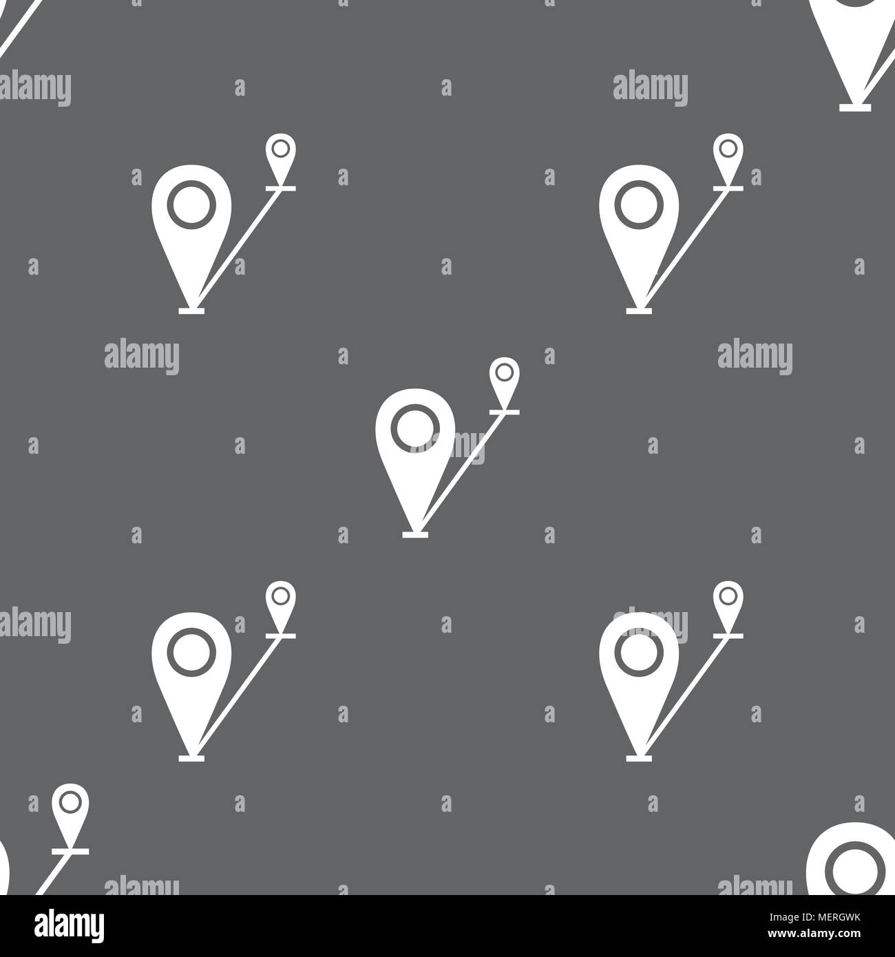 Map pointer icon sign. Seamless pattern on a gray background. Vector ...