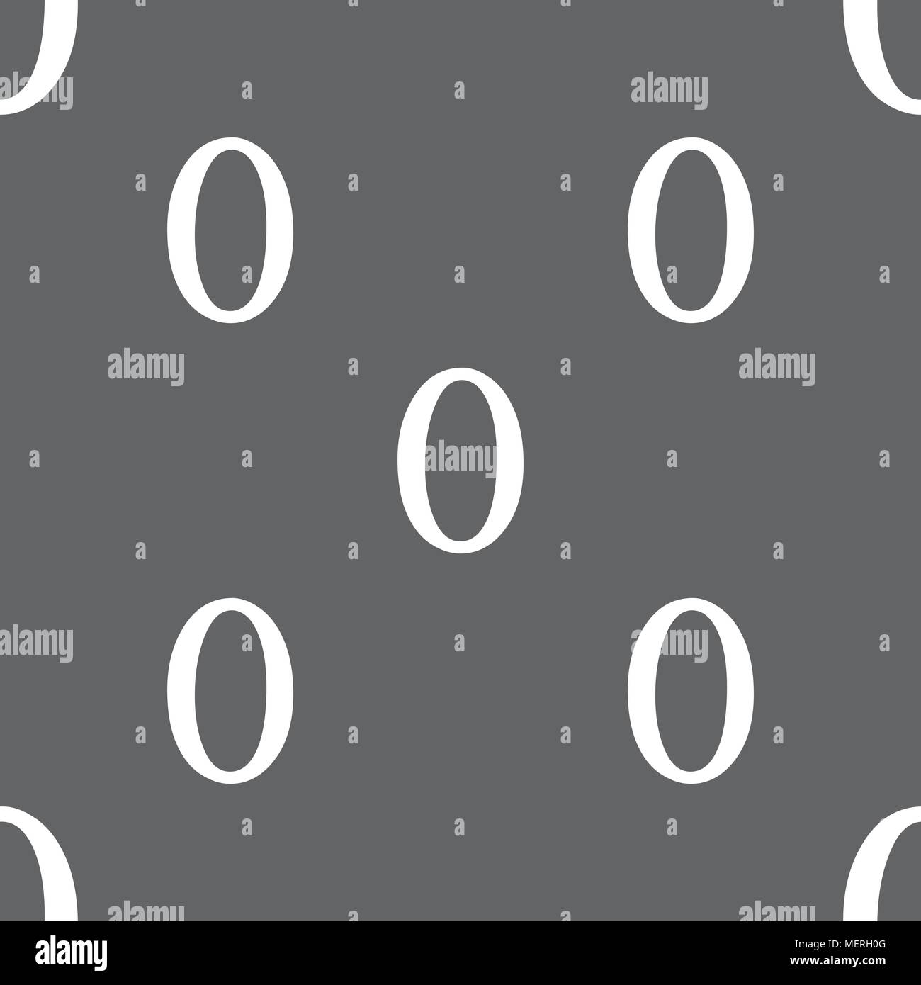 number zero icon sign. Seamless pattern on a gray background. Vector ...