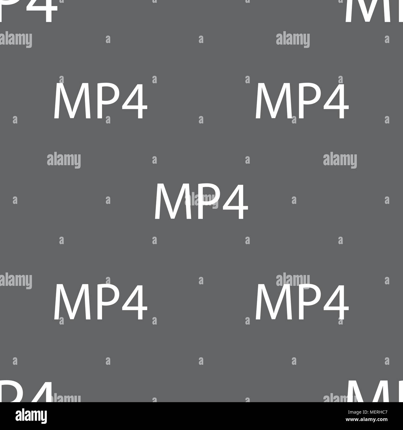 Mpeg4 video format sign icon. symbol. Seamless pattern on a gray ...