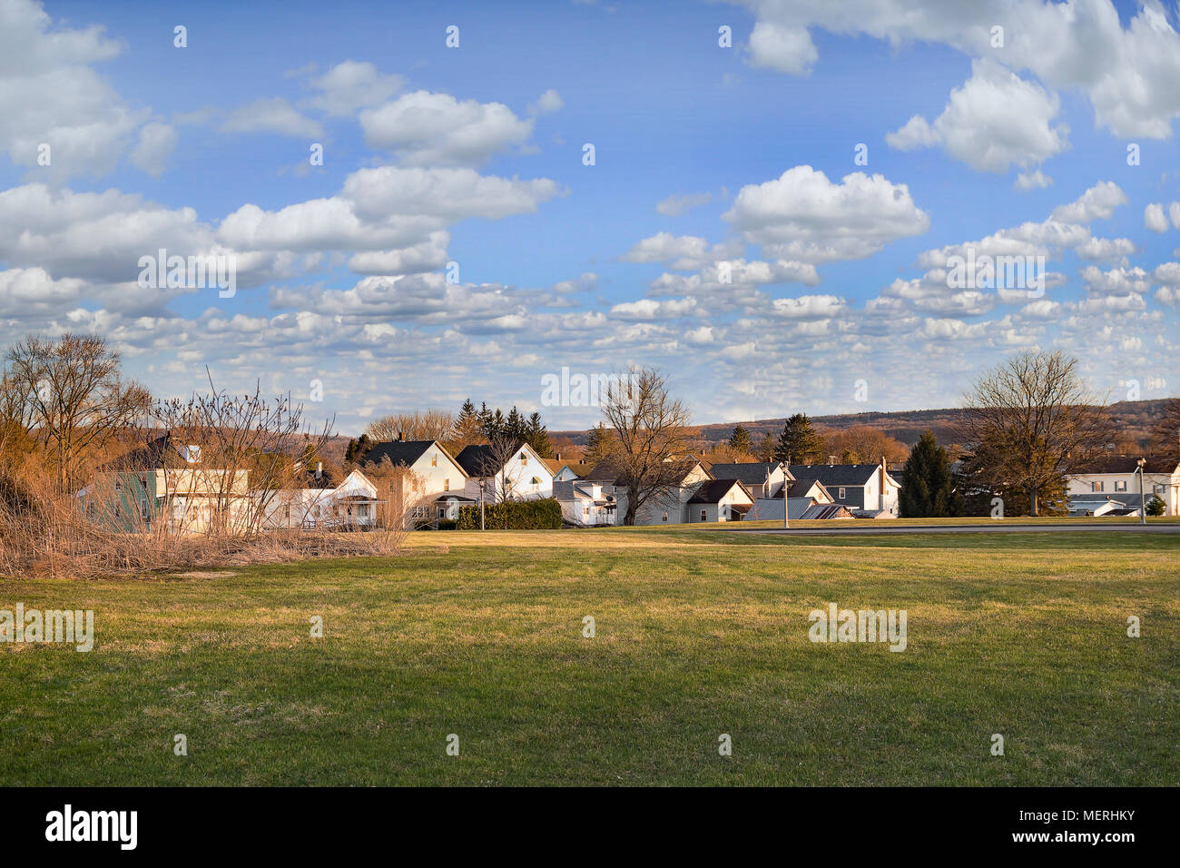 Neighborhood Landscape, Upstate, New York Stock Photo