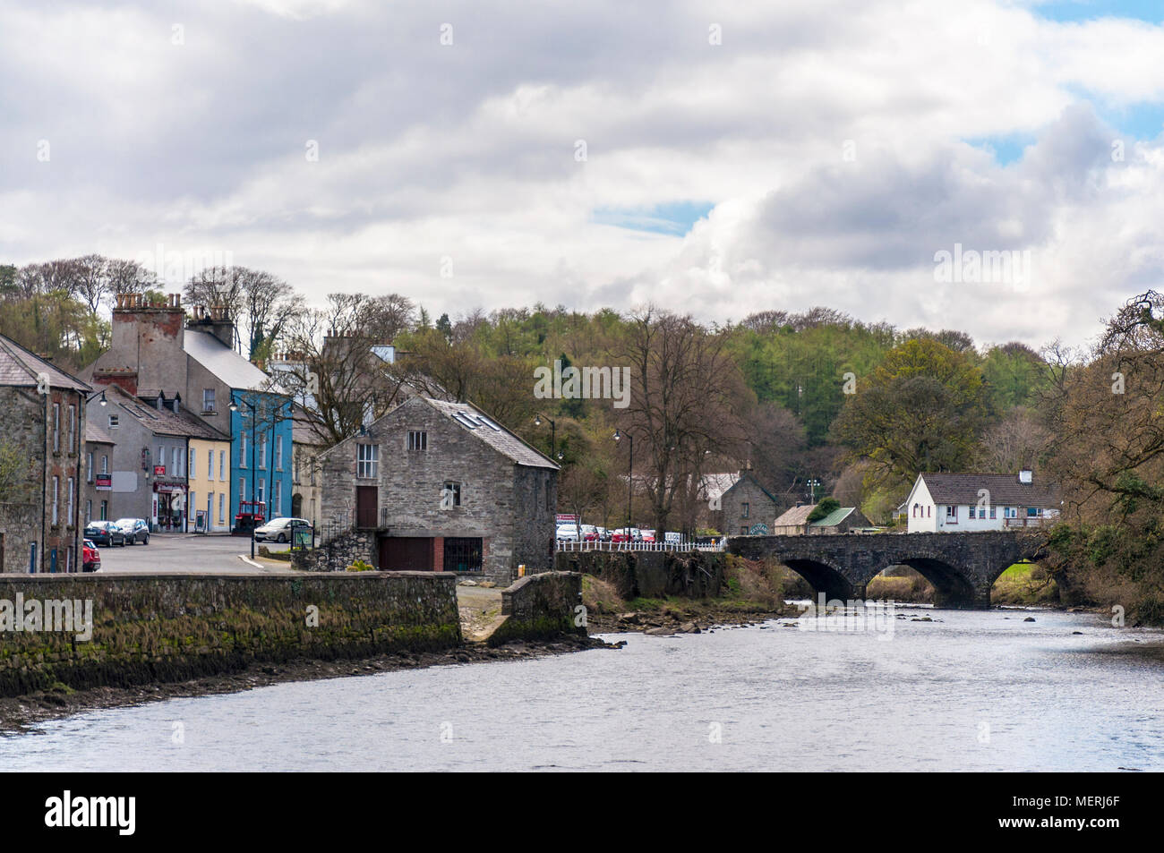 Ramelton, bridge and River Lennon, County Donegal, Ireland Stock Photo