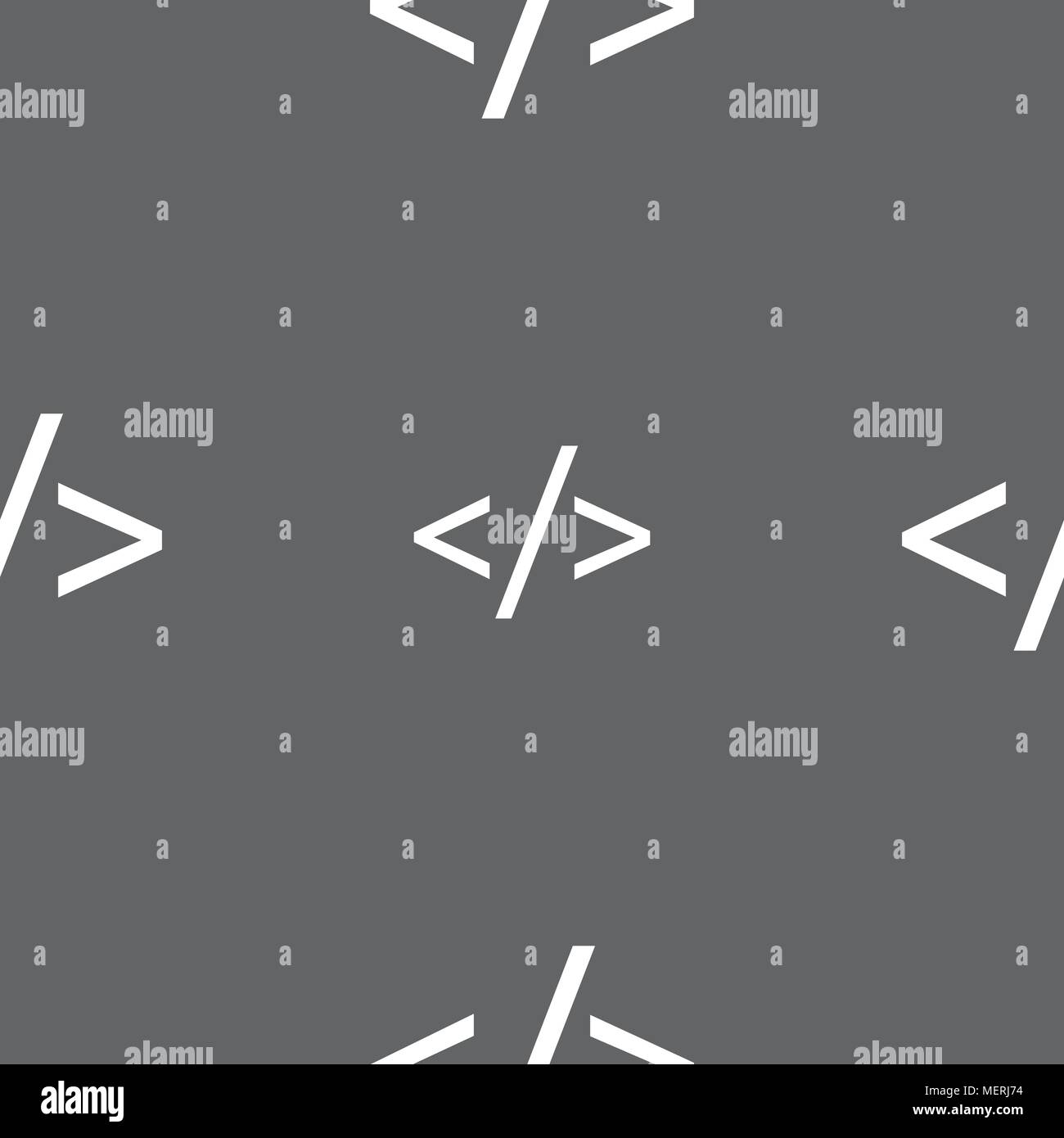 Code sign icon. Programming language symbol. Seamless pattern on a gray ...