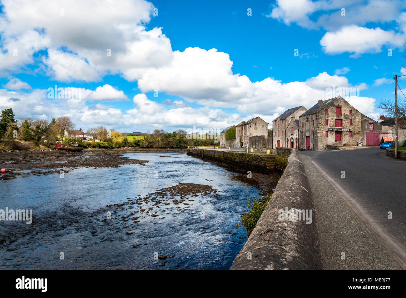 Ramelton, quayside and River Lennon, County Donegal, Ireland Stock Photo