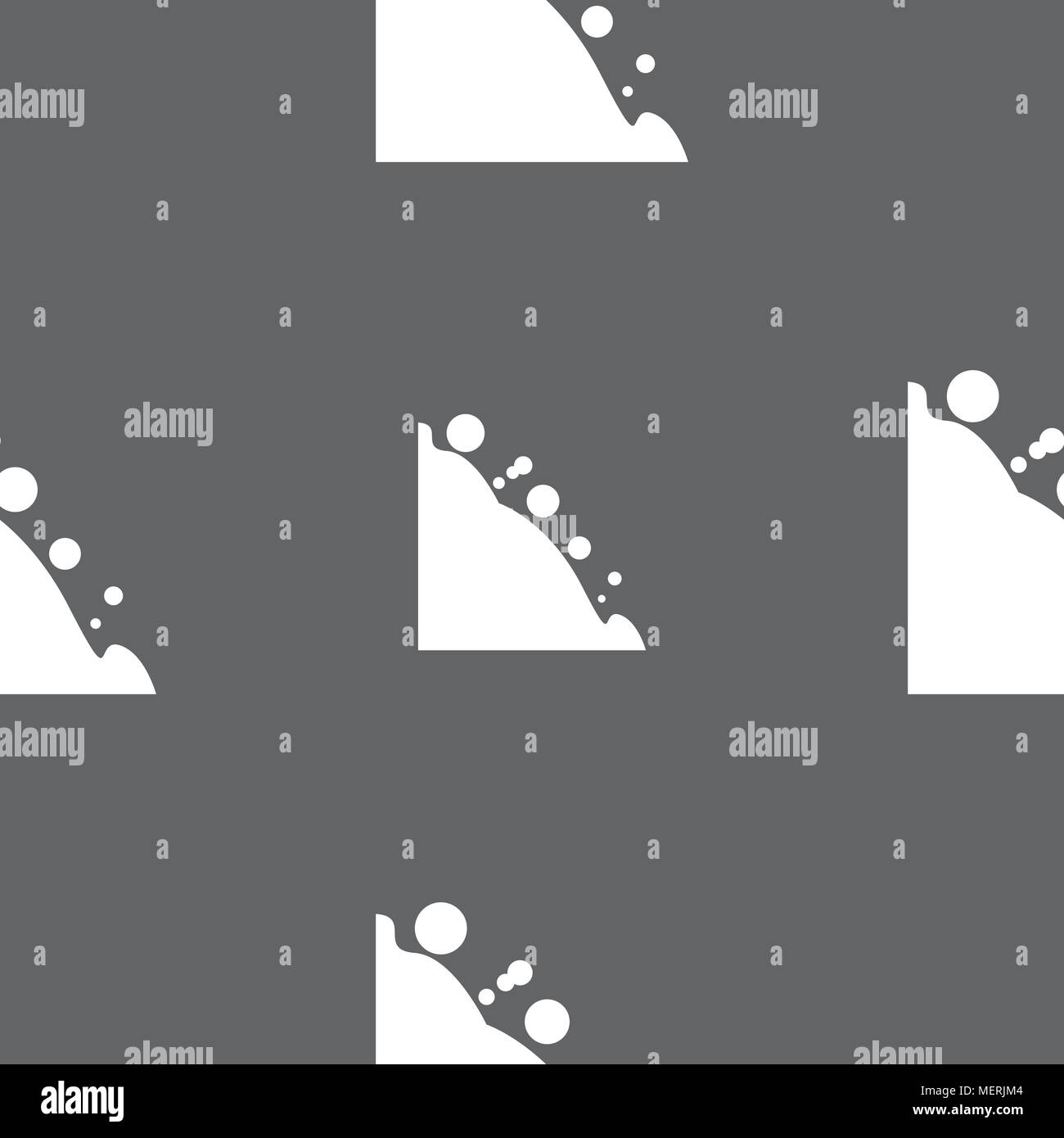 Rockfall icon. Seamless pattern on a gray background. Vector illustration Stock Vector