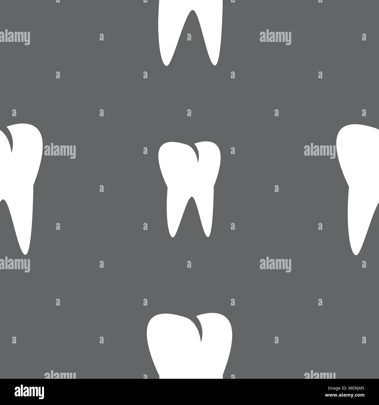 tooth icon. Seamless pattern on a gray background. Vector illustration ...