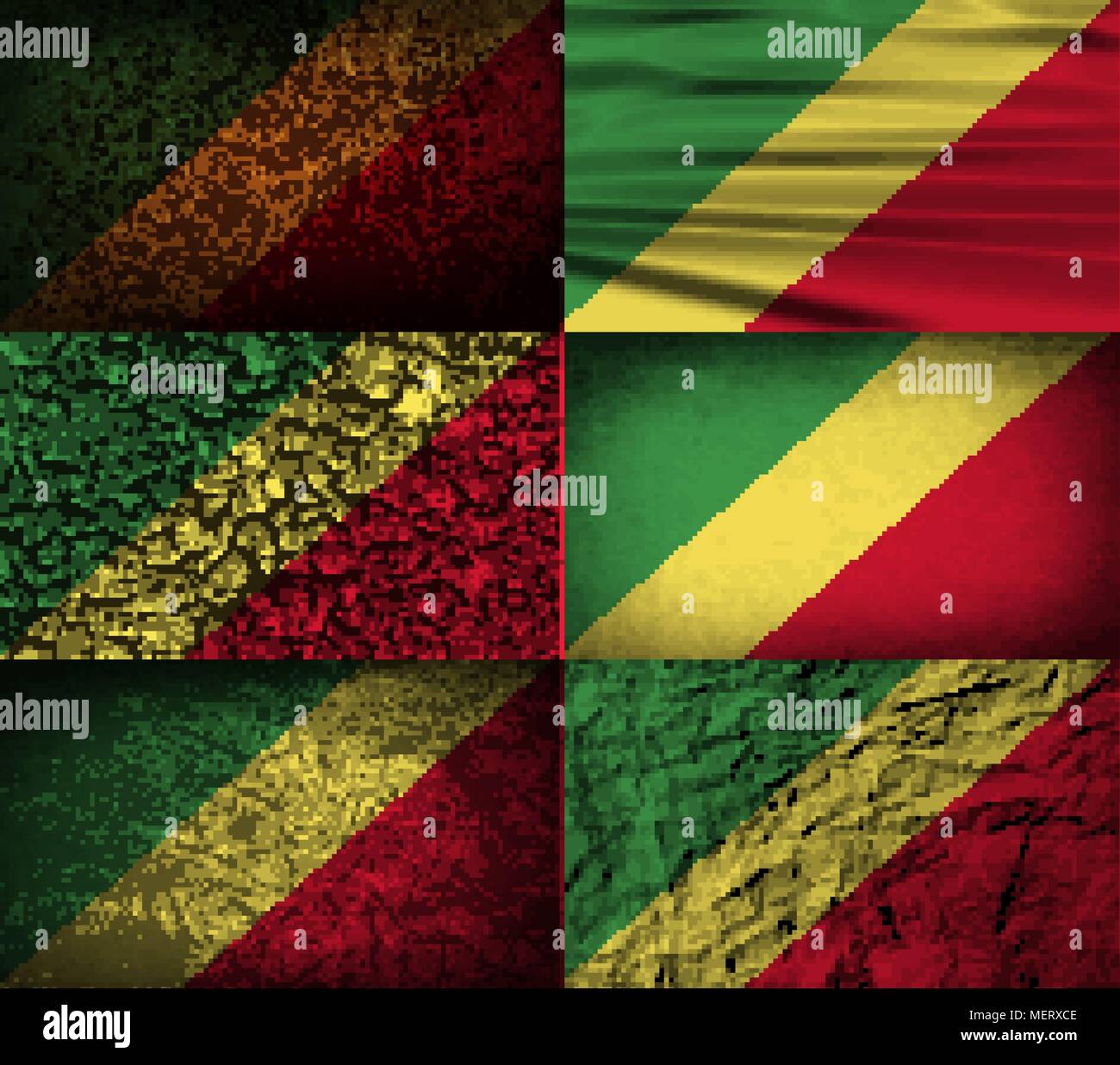 flag-of-congo-republic-with-old-texture-vector-illustration-stock