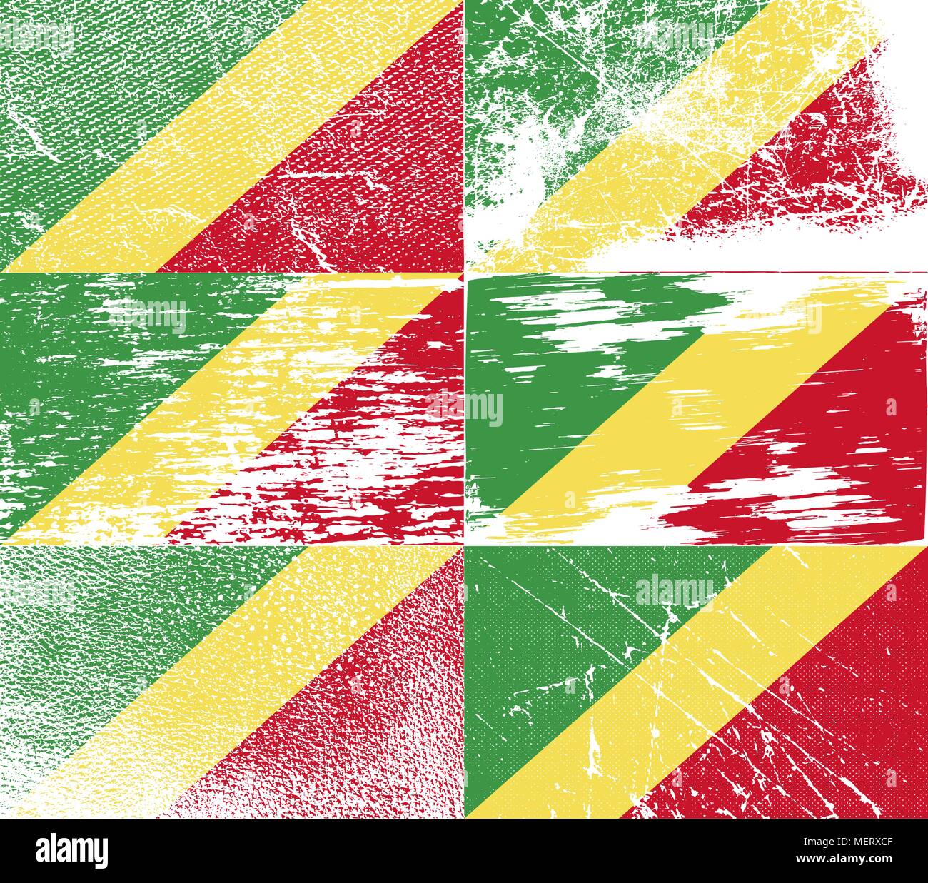 flag-of-congo-republic-with-old-texture-vector-illustration-stock