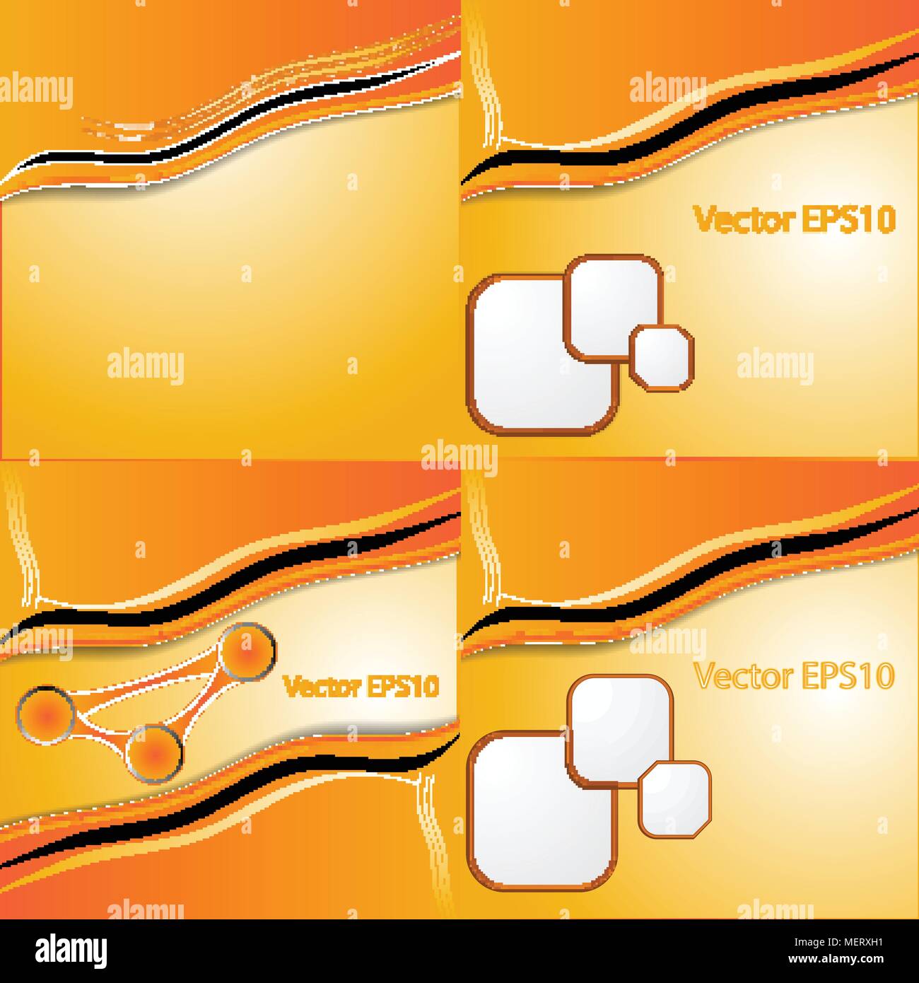 Collection of abstract orange backgrounds.Eps10. Vector illustration ...