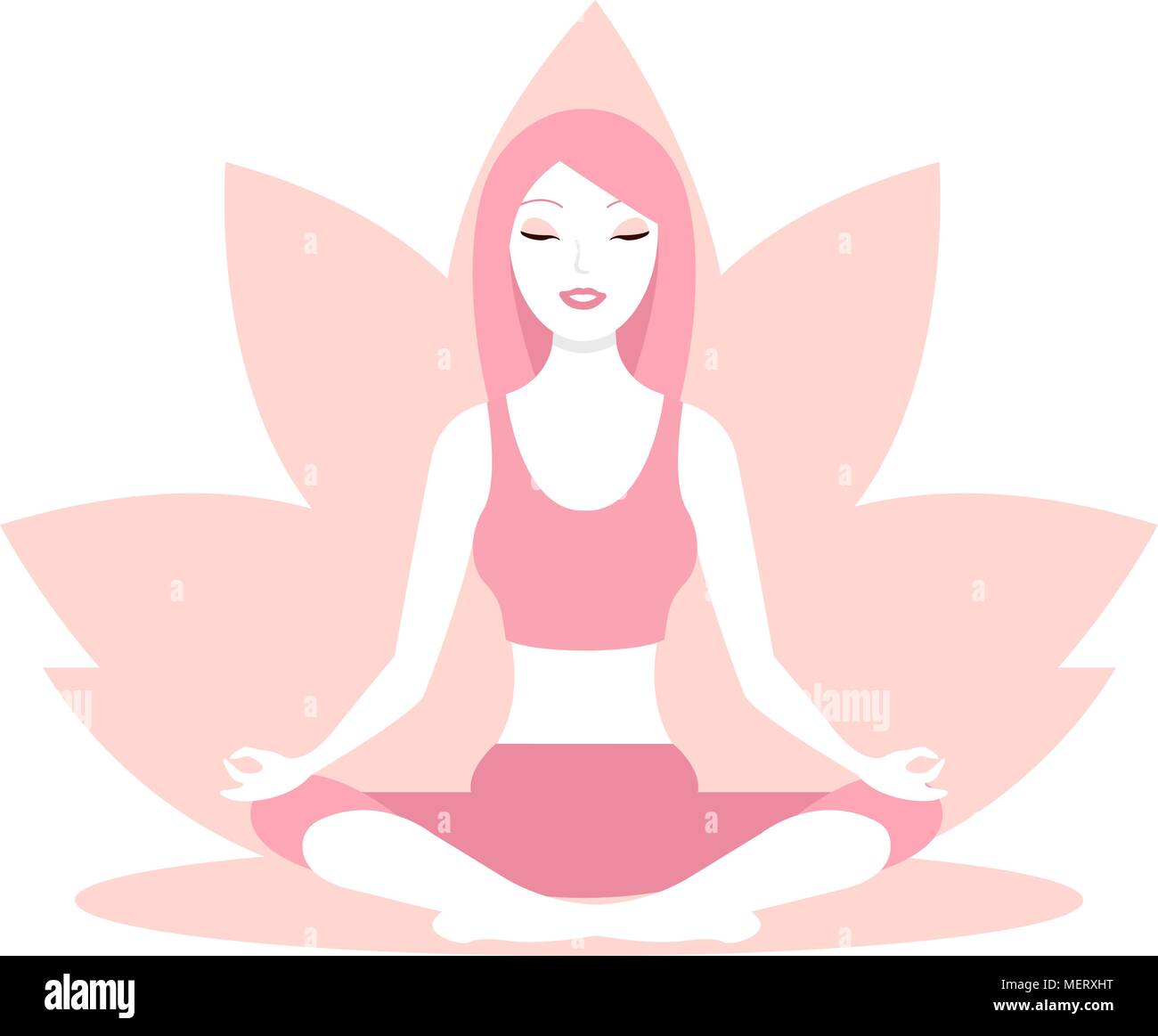 Woman, sitting in lotus position Stock Vector Image & Art Alamy