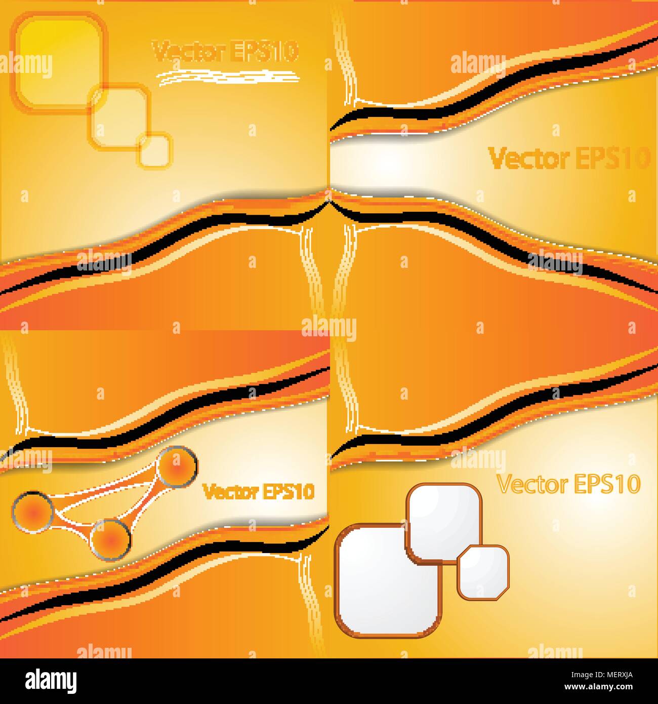 Collection of abstract orange backgrounds.Eps10. Vector illustration ...