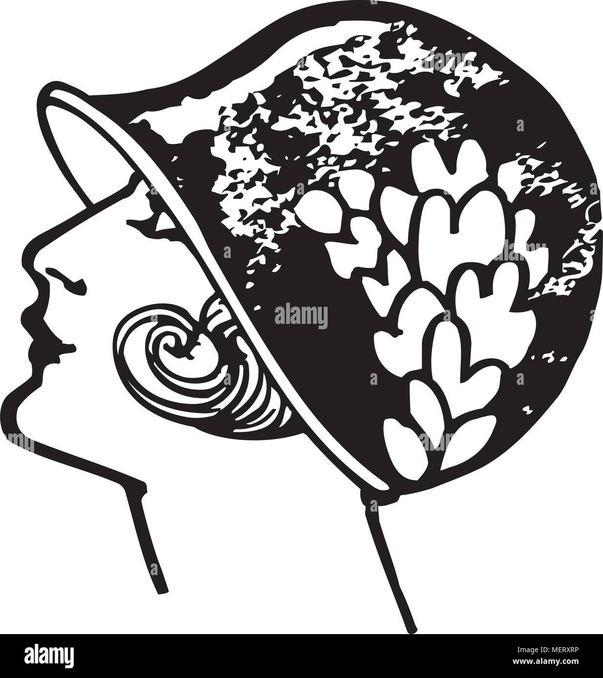 Flapper - Retro Clipart Illustration Stock Vector