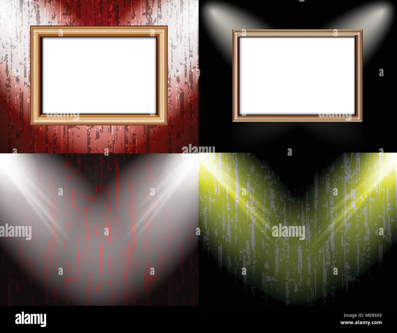 Set of Background with frames and spotlights. Vector illustration Stock