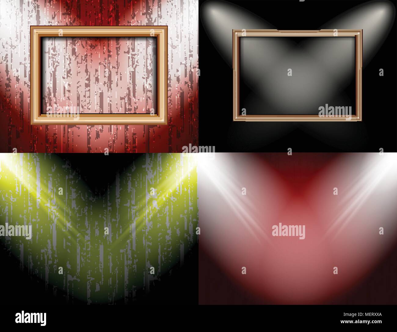 Set of Background with frames and spotlights. Vector illustration Stock