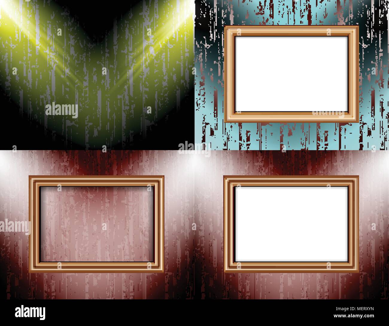 Set of Background with frames and spotlights. Vector illustration Stock