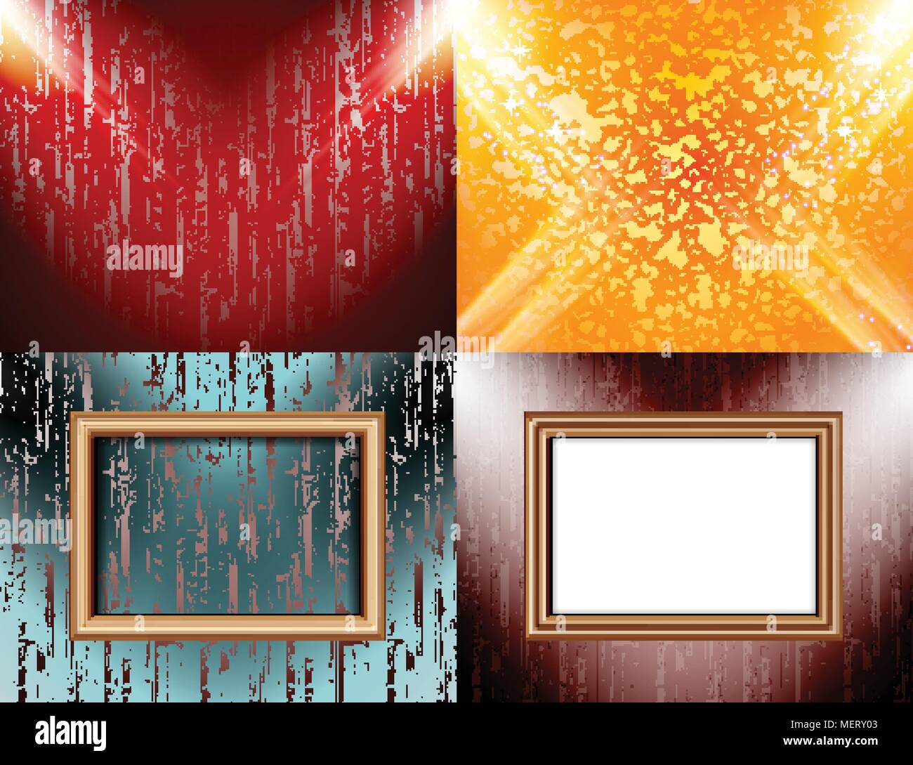 Set of Background with frames and spotlights. Vector illustration Stock