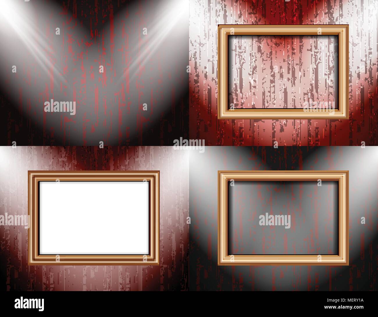 Set of Background with frames and spotlights. Vector illustration Stock