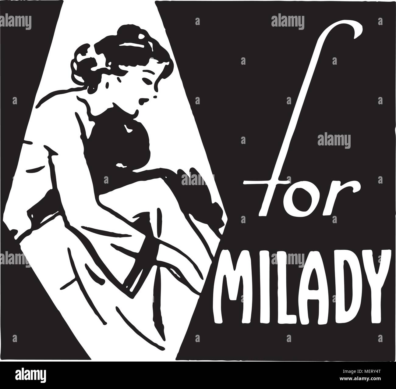 For Milady - Retro Ad Art Banner Stock Vector