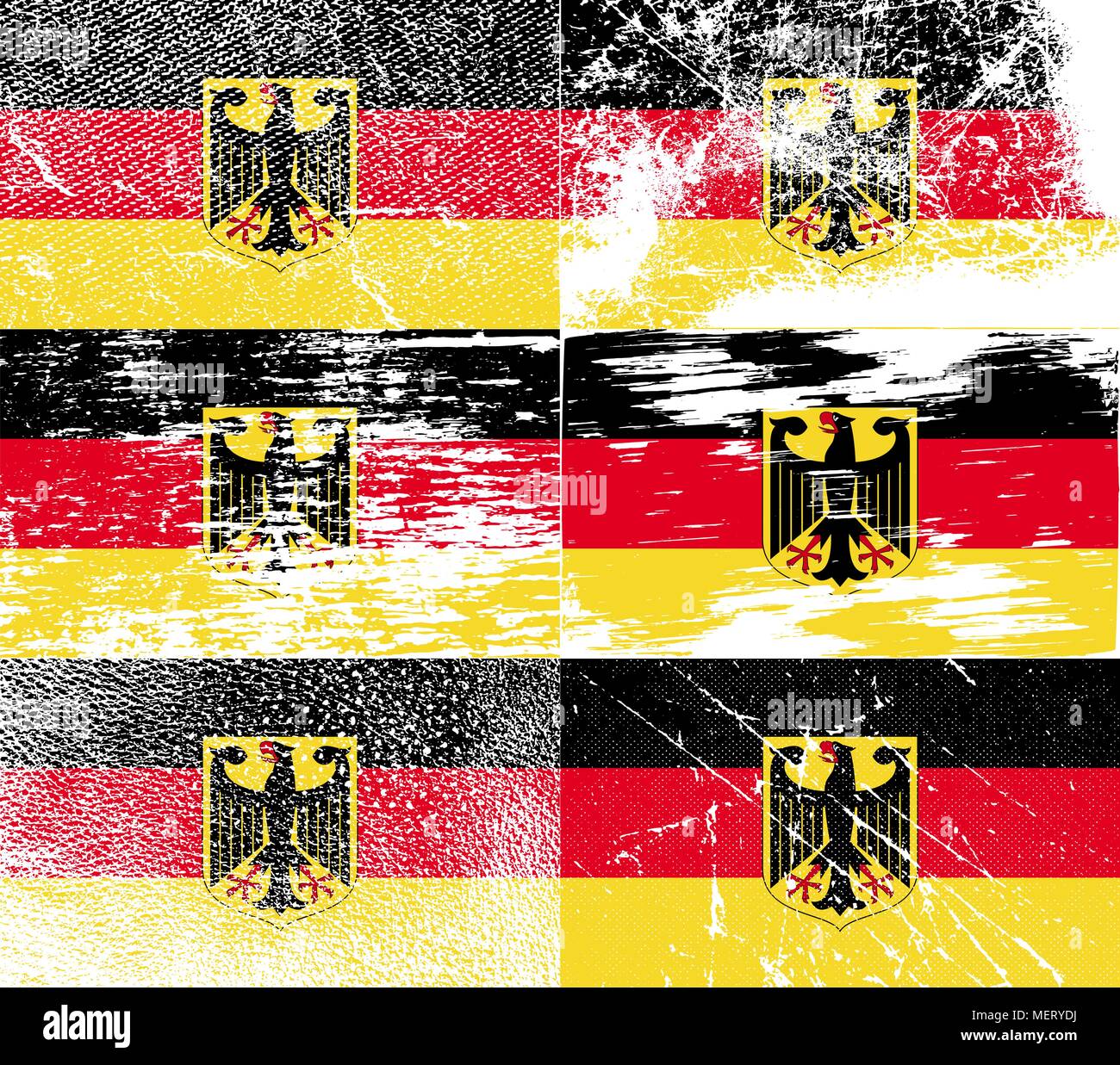 Flag of Arms of Germany with old texture. Vector illustration Stock ...