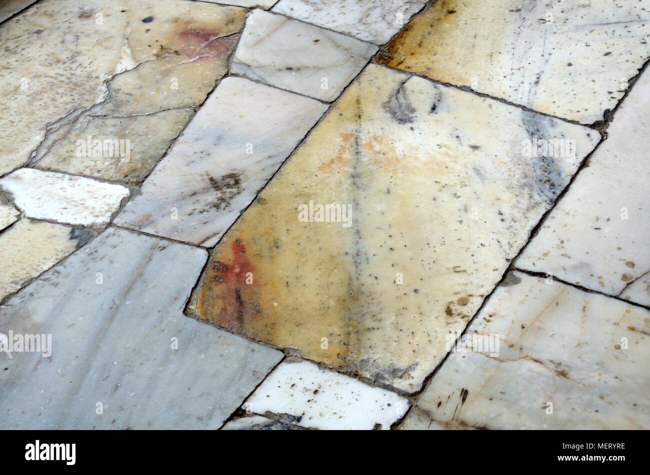 Old worn marble floor tiles at Amber Amer Fort Jaipur Rajashan India Stock Photo Alamy