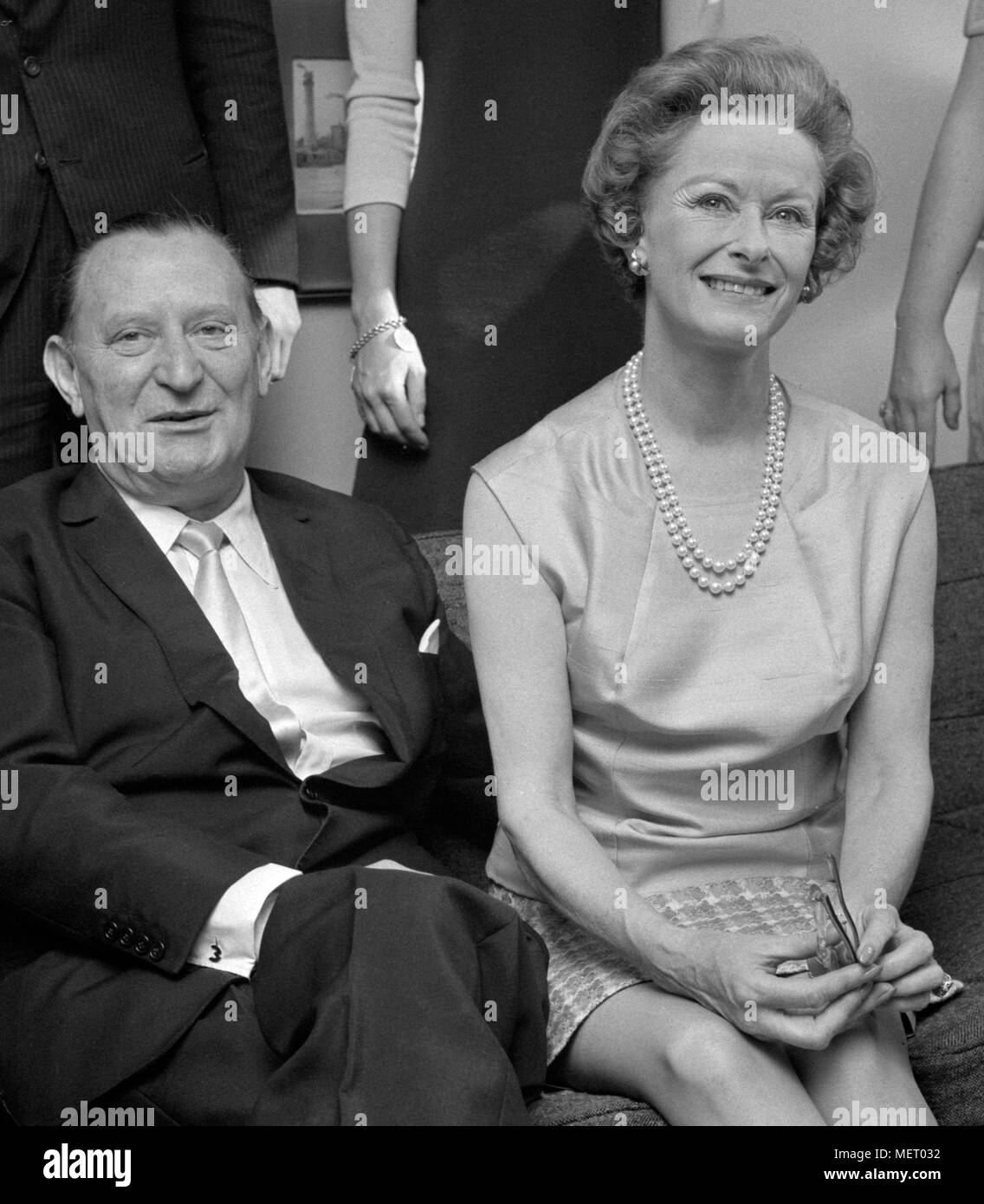 Sir William Carr, the News of the World Chairman, and Lady Carr are photographed at home at Cliveden House, London. Mr Carr and his family are fighting against the takeover bid for the News of the World by Robert Maxwell. Stock Photo